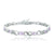 Oval Cut 6.00 CTTW Gemstone Infinity Shaped Bracelet in 18K White Gold Plating - 5 Options