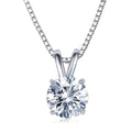 Solitaire Swarovski Elements Classical Princess Cut Necklace in 18K White Gold Plating