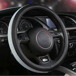 Luxury Vehicle Leather Car Auto Steering Wheel Cover With Crystals